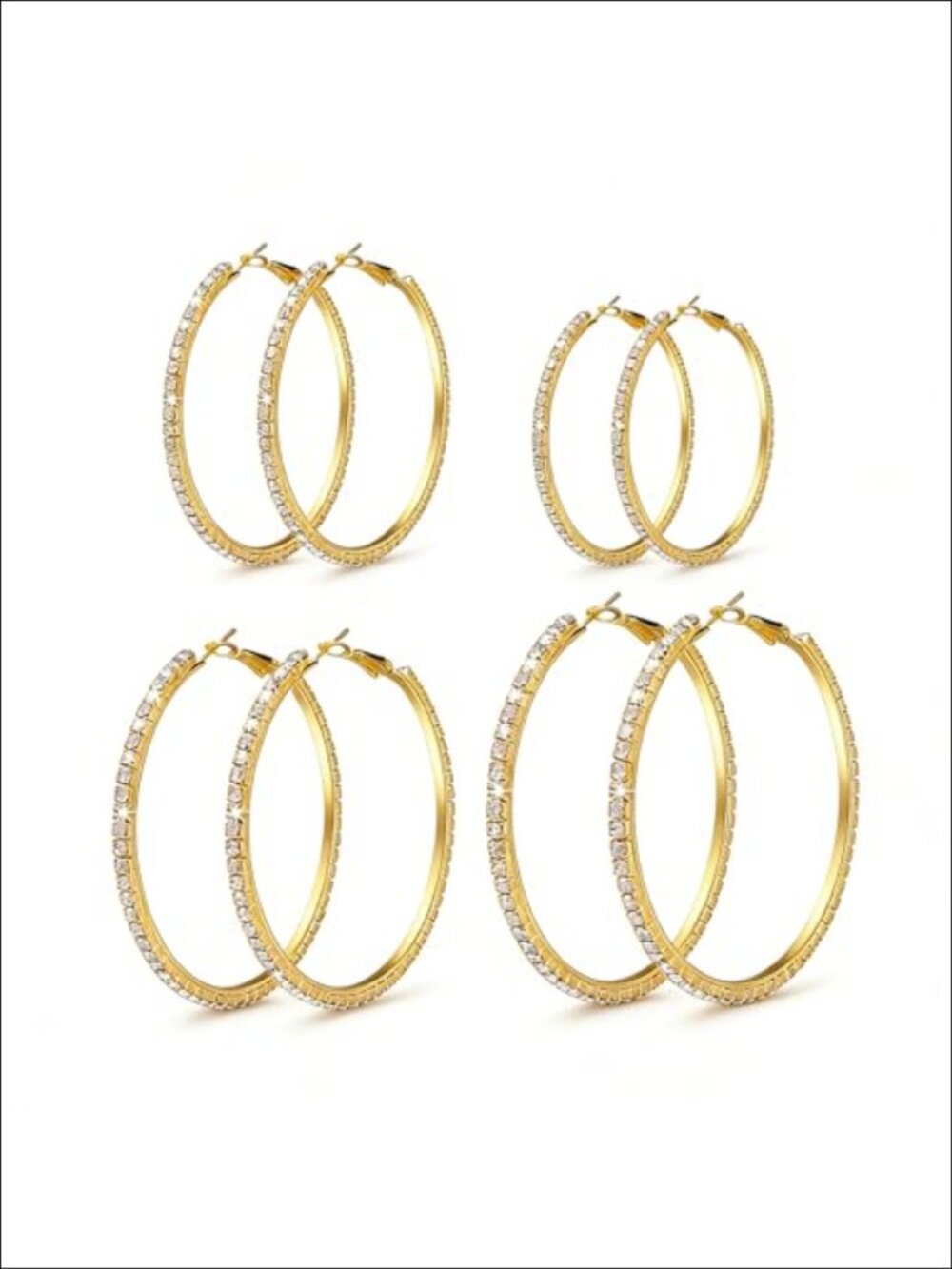 14k Gold Plated Hoop Earrings Set Hypoallergenic Stainless Steel